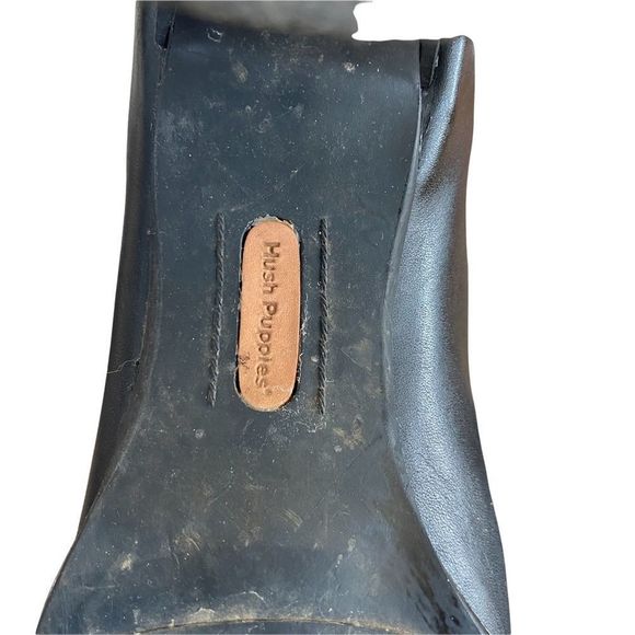 Hush puppies women’s black leather ankle boots heel zipper closure size 7M - Picture 7 of 9